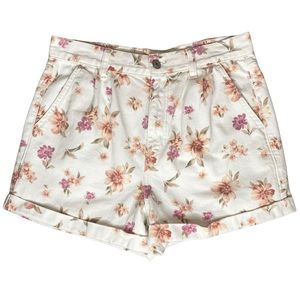 American Eagle Floral Denim Mom Shorts size 6